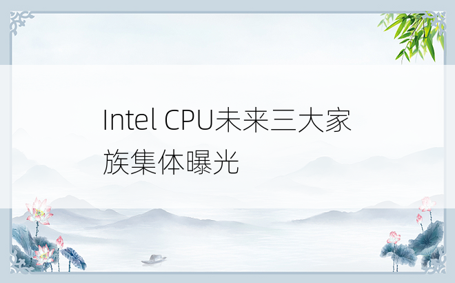 Intel CPU未来三大家族集体曝光