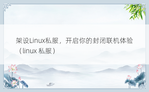 架设Linux私服，开启你的封闭联机体验（linux 私服）