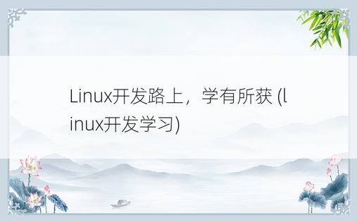 Linux开发路上，学有所获 (linux开发学习)