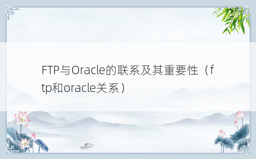 FTP与Oracle的联系及其重要性（ftp和oracle关系）