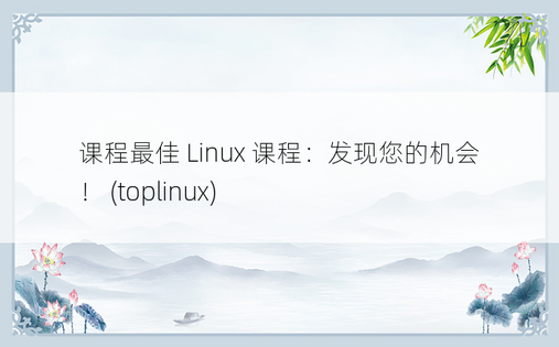 课程最佳 Linux 课程：发现您的机会！ (toplinux) 