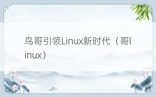 鸟哥引领Linux新时代（哥linux）
