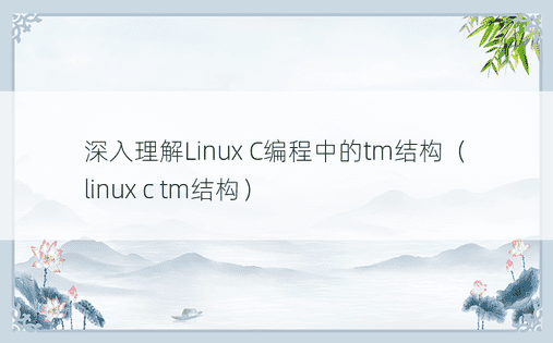 深入理解Linux C编程中的tm结构（linux c tm结构）