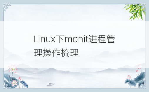 Linux下monit进程管理操作梳理