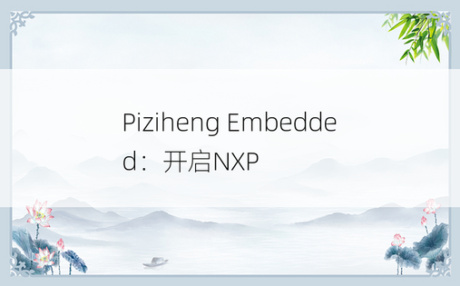 Piziheng Embedded：开启NXP