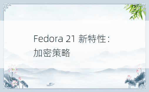 Fedora 21 新特性：加密策略