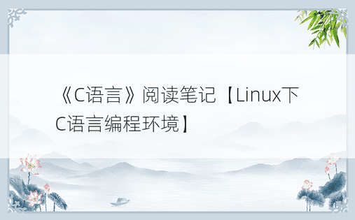 《C语言》阅读笔记【Linux下C语言编程环境】