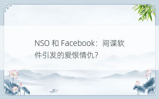 NSO 和 Facebook：间谍软件引发的爱恨情仇？ 