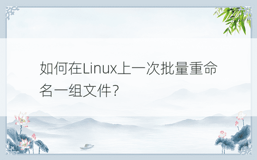 如何在Linux上一次批量重命名一组文件？ 