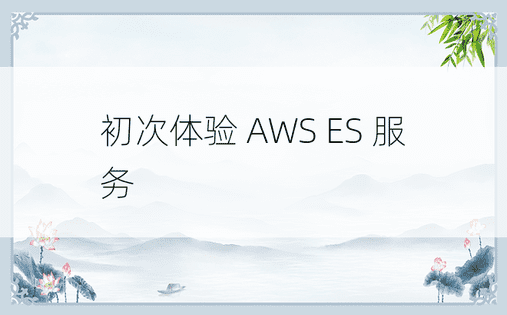 初次体验 AWS ES 服务