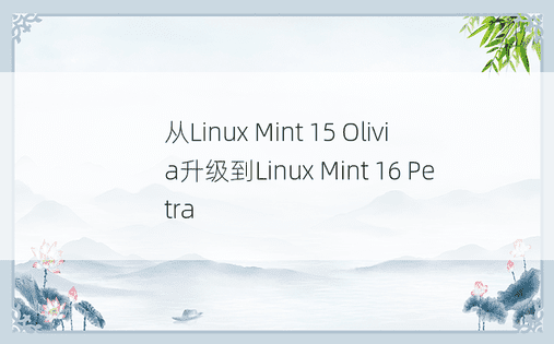 从Linux Mint 15 Olivia升级到Linux Mint 16 Petra