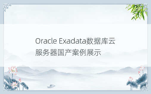 Oracle Exadata数据库云服务器国产案例展示