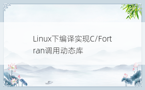 Linux下编译实现C/Fortran调用动态库