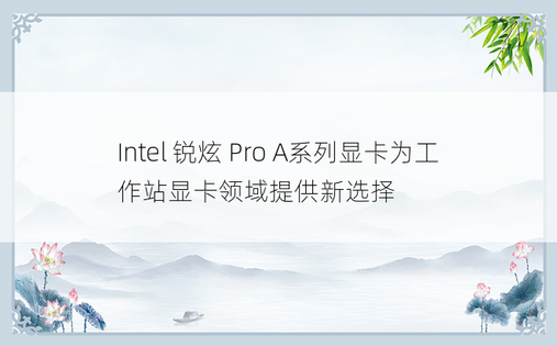 Intel 锐炫 Pro A系列显卡为工作站显卡领域提供新选择