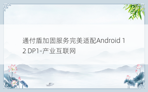 通付盾加固服务完美适配Android 12 DP1-产业互联网