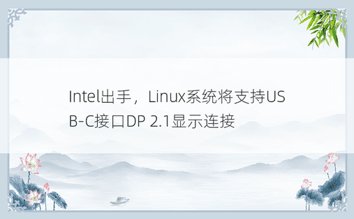 Intel出手，Linux系统将支持USB-C接口DP 2.1显示连接