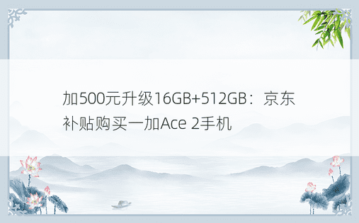加500元升级16GB+512GB：京东补贴购买一加Ace 2手机