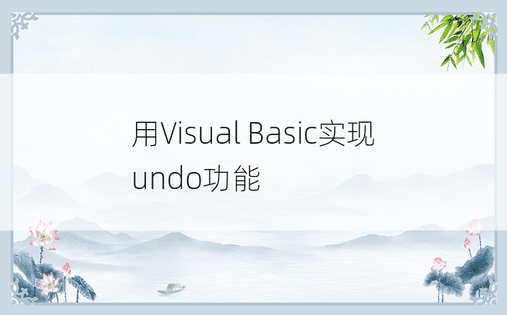 用Visual Basic实现undo功能