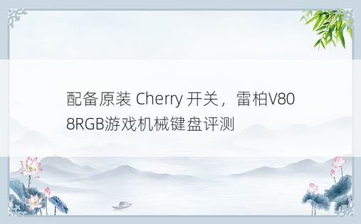 配备原装 Cherry 开关，雷柏V808RGB游戏机械键盘评测