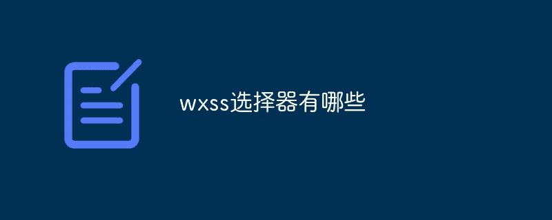 什么是 wxss 选择器？ 
