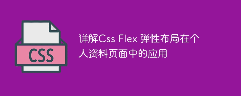 Css Flex灵活布局在个人资料页面的应用详解