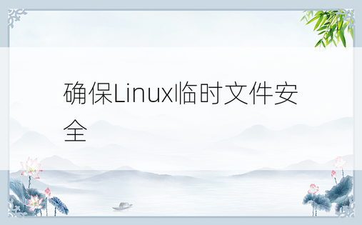 确保Linux临时文件安全