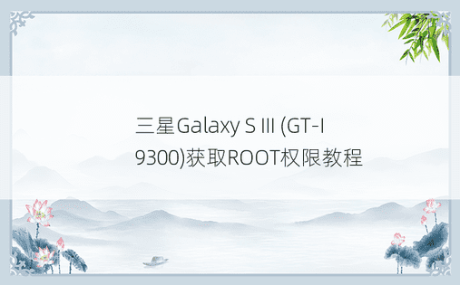 三星Galaxy S III (GT-I9300)获取ROOT权限教程