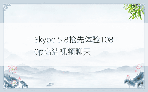 Skype 5.8抢先体验1080p高清视频聊天