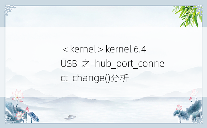
＜kernel＞kernel 6.4 USB-之-hub_port_connect_change()分析