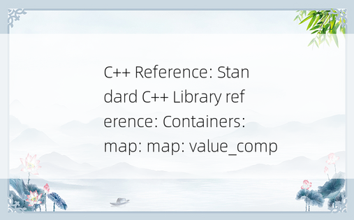 
C++ Reference: Standard C++ Library reference: Containers: map: map: value_comp
