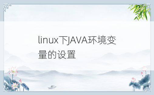 
linux下JAVA环境变量的设置