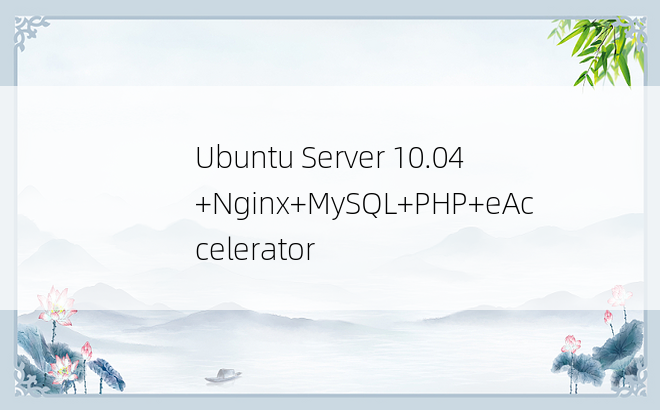 
Ubuntu Server 10.04+Nginx+MySQL+PHP+eAccelerator