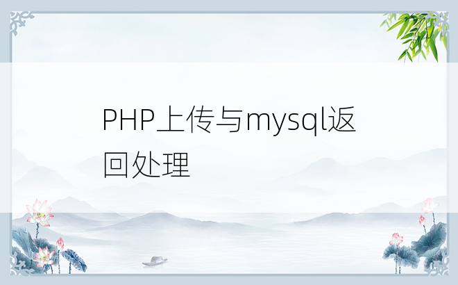 
PHP上传与mysql返回处理
