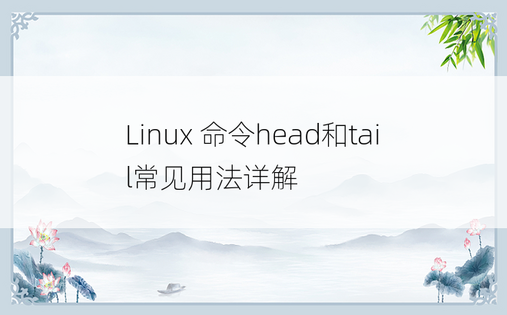 Linux 命令head和tail常见用法详解