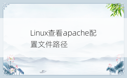 
Linux查看apache配置文件路径