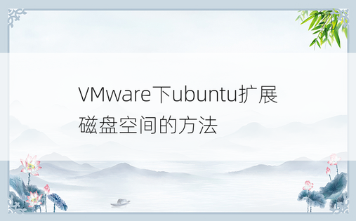 VMware下ubuntu扩展磁盘空间的方法