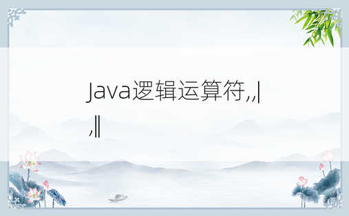
Java逻辑运算符,,|,||