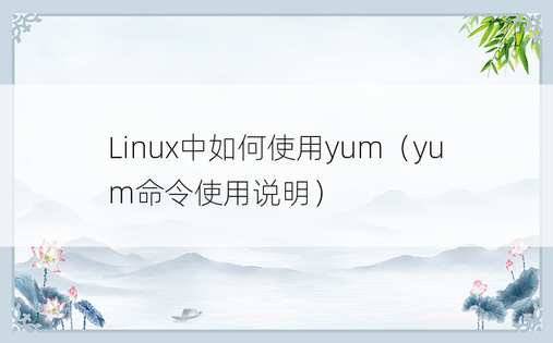 Linux中如何使用yum（yum命令使用说明）