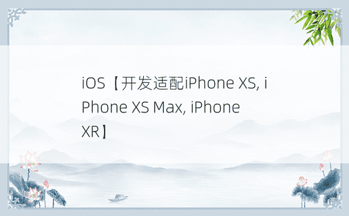 iOS【开发适配iPhone XS, iPhone XS Max, iPhone XR】