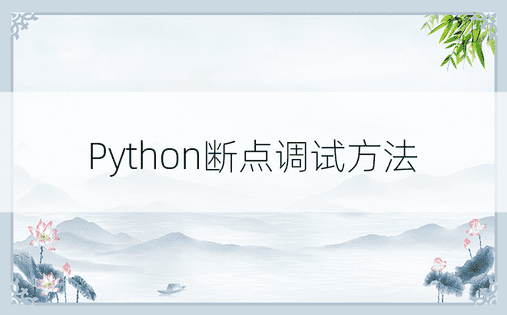 Python断点调试方法
