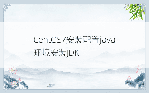 CentOS7安装配置java环境安装JDK