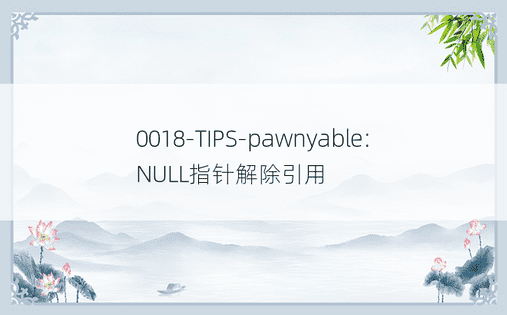 0018-TIPS-pawnyable: NULL指针解除引用