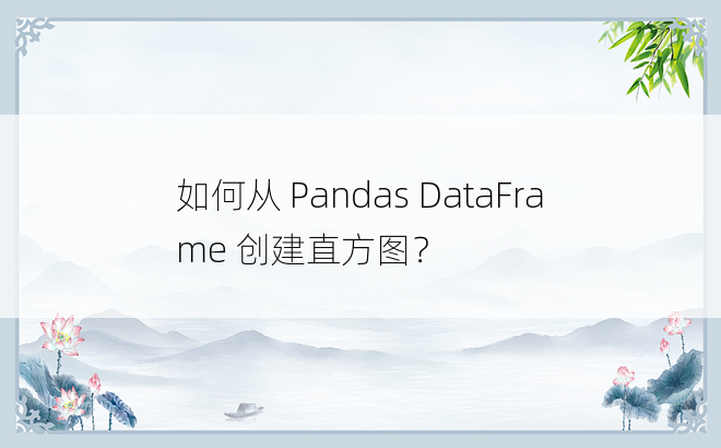 如何从 Pandas DataFrame 创建直方图？