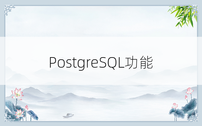 PostgreSQL功能