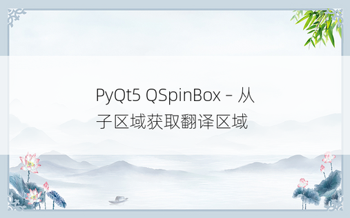 PyQt5 QSpinBox – 从子区域获取翻译区域