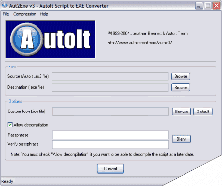 Aut2Exe 将 au3 脚本编译成可执行文件 
