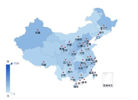 Charts在vue中引入中国地图的案例