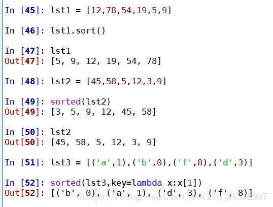 Python3中sorted()函数的用法