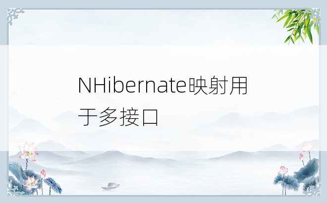 NHibernate映射用于多接口