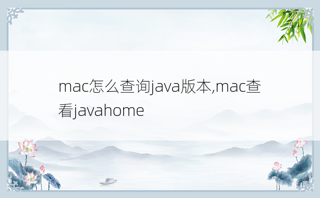 mac怎么查询java版本,mac查看javahome
